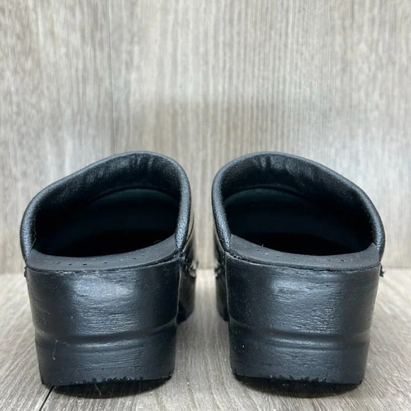 Sanita Shoes Kids 25 8.5-9 Platform Open Back Slip On Clog Patent Leather Black - Picture 3 of 12